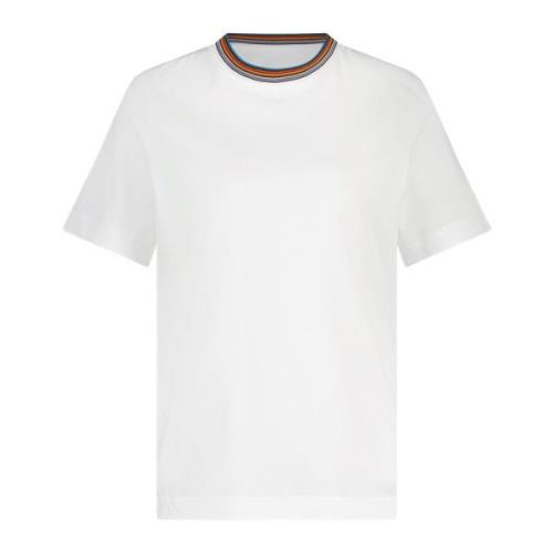 Komfortabel Bomuld T-Shirt med Stribet Krave