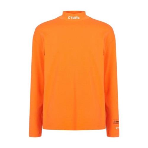 Logo Turtleneck Sweatshirt i Livlig Orange