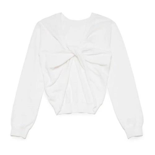 Twistet Hvid Bomuldssweater