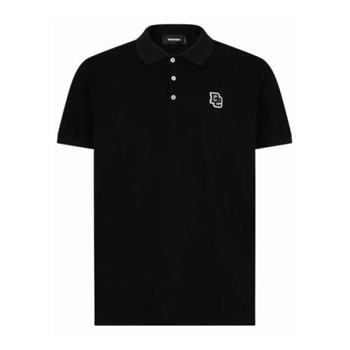 Sort Polo Shirt med Broderet Logo