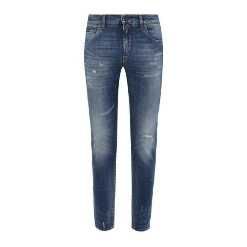 Premium Blå Bomuld Denim Jeans