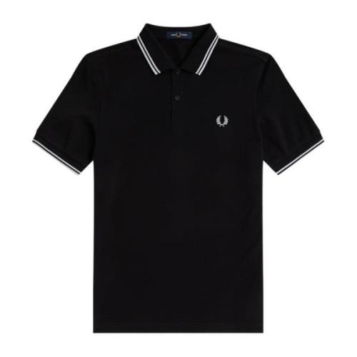 Slim Fit Twin Tipped Polo i Sort Porcelæn