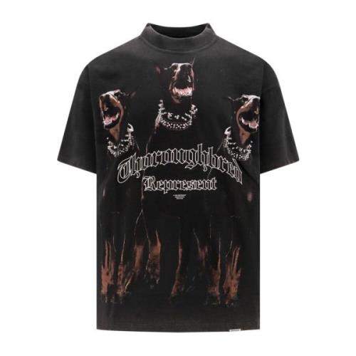 Bomuld Crew-neck T-Shirt med Frontal Print