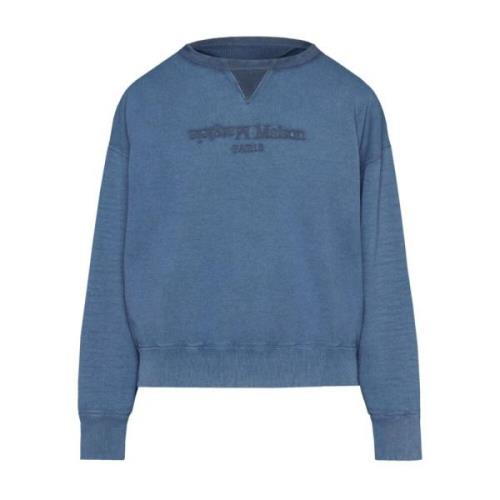 Navy Blue Sweatshirt med Broderet Logo