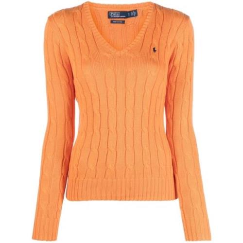 Mandarin Orange V-Hals Sweater