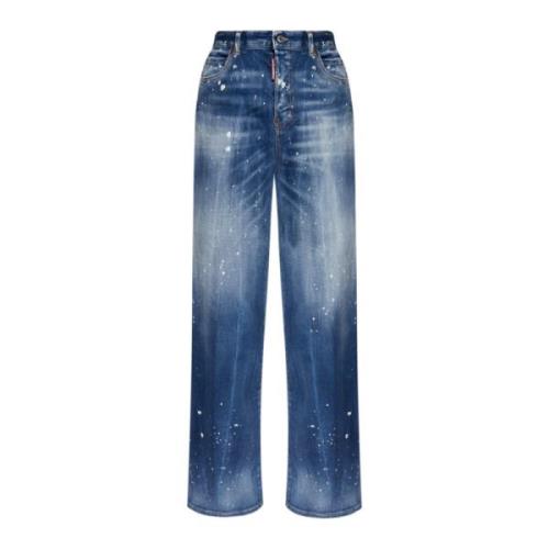 Blå Traveller Jeans med Malingssprøjt