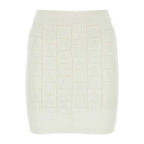 Ivory Viscose Blend Mini Nederdel