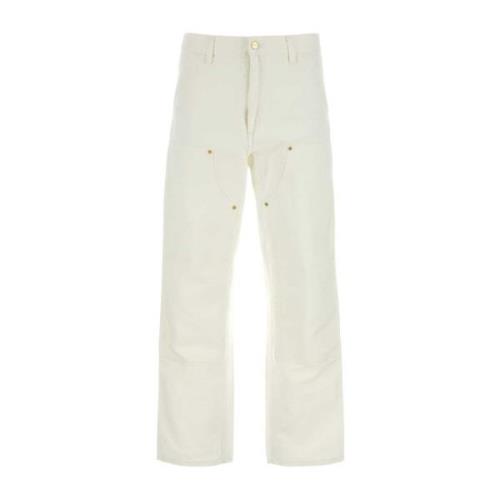 Hvid denim bukser med dobbelt knæ