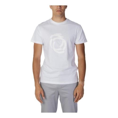 Hvid Print T-shirt til Mænd