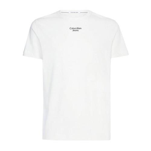 Hvid ensfarvet T-shirt til mænd