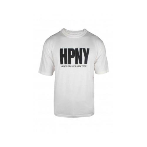 Hvid Bomuld T-Shirt med HPNY Print
