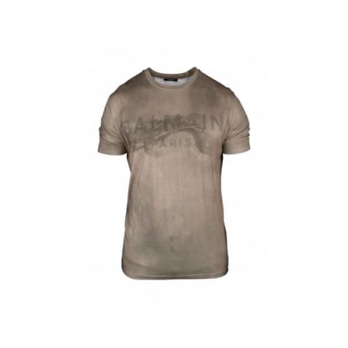 Beige Desert T-shirt med Trykt Logo