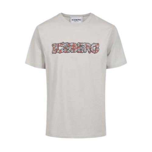 T-shirt med blomsterlogo