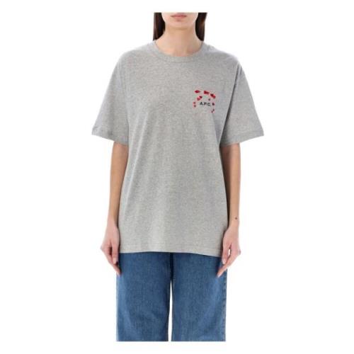 Grå Mel T-shirt med Hjerteprint