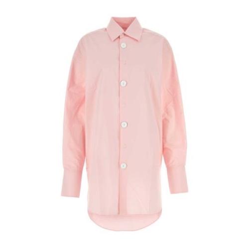 Oversize Pink Poplin Skjorte