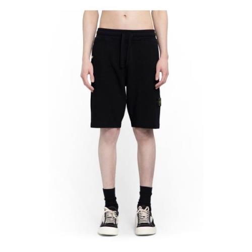 Sorte elastiske talje Bermuda shorts