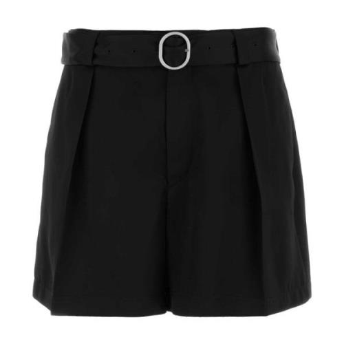 Sort Viskose Bermuda Shorts