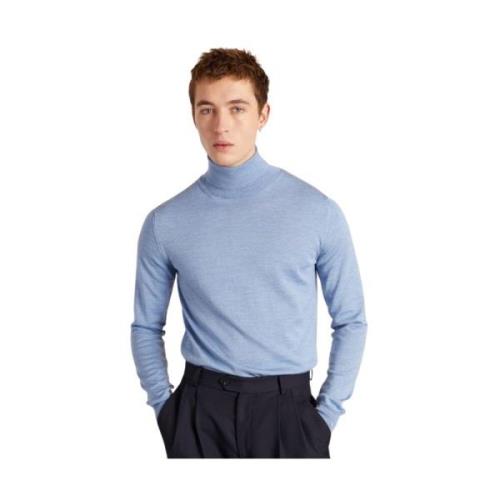 Lysblå Merinould Turtleneck Sweater