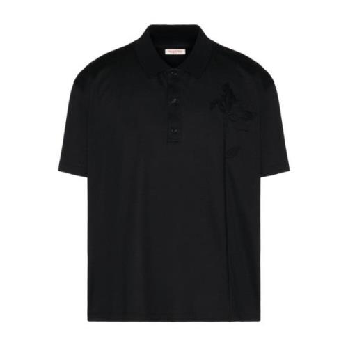 Sorte T-shirts og Polos med Blomsterapplikation