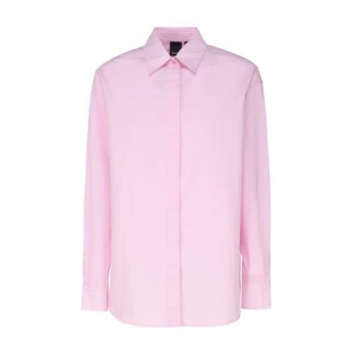 Klassisk Pink Skjorte med Broderet Logo