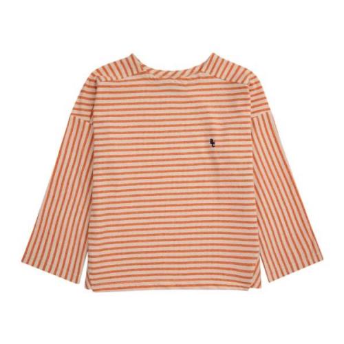 Orange Stribet Langærmet T-Shirt