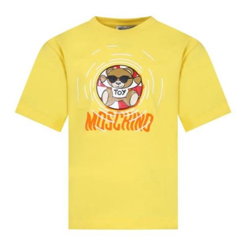 Gul Bomuld T-Shirt med Teddy Bear Print