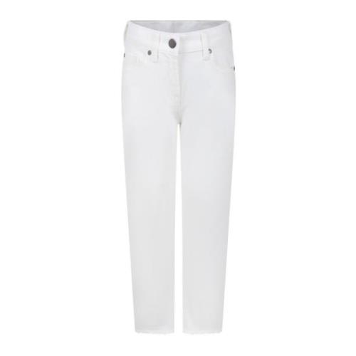 Hvide Denim Jeans med Frynser