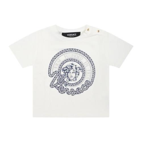 Hvid Medusa Motiv T-Shirt