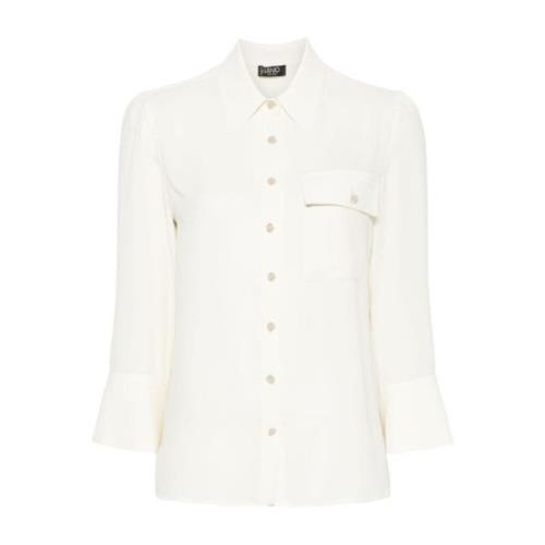 Hvid Georgette Crepe Skjorte