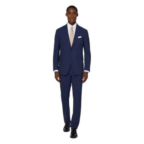 Prince of Wales Check Suit i ren Super 130 uld