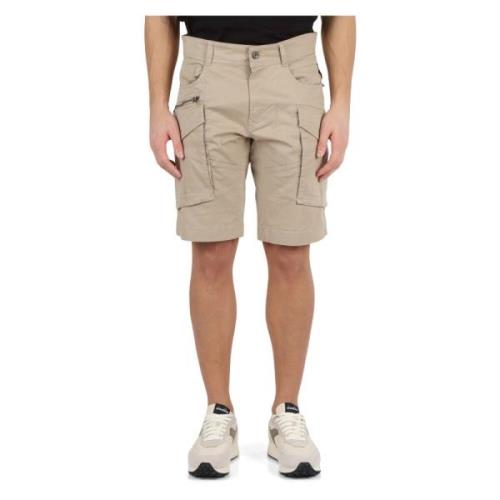 Stretch bomuld Bermuda shorts med cargo lommer