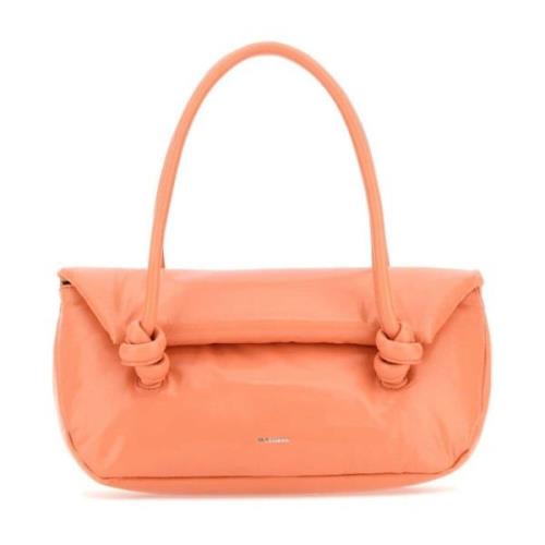 Peach Pink Læder Håndtaske