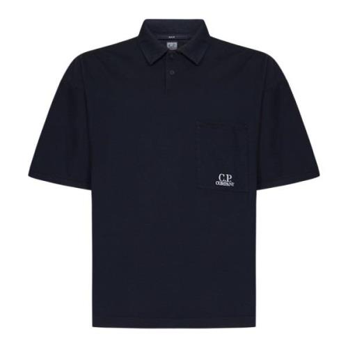 Blå T-shirts og Polos med Kontrast Logo Broderi