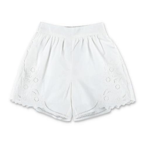 Hvide Broderie Anglaise Shorts