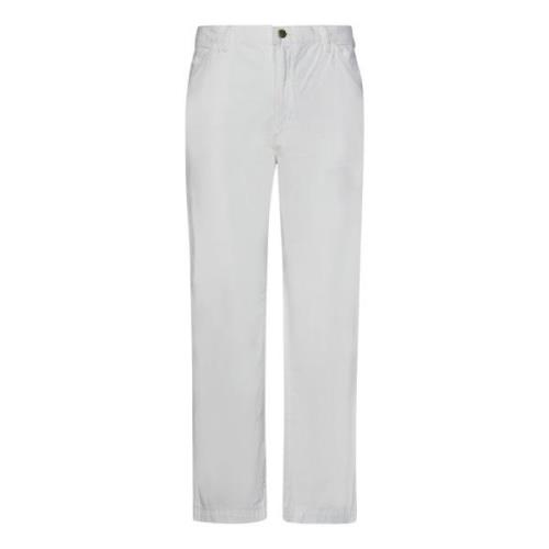 Hvide Jeans med Lav Skridt og Logo Label
