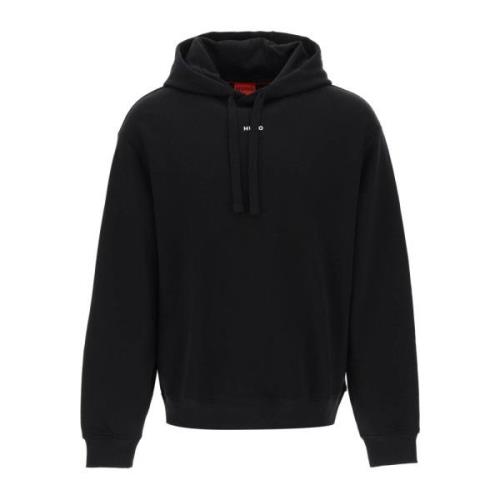 Kontrastlogo Hoodie i Ren Bomuld French Terry