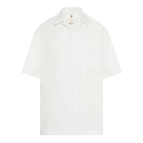 Hvid Bomuldsskjorte med Broderet Logo