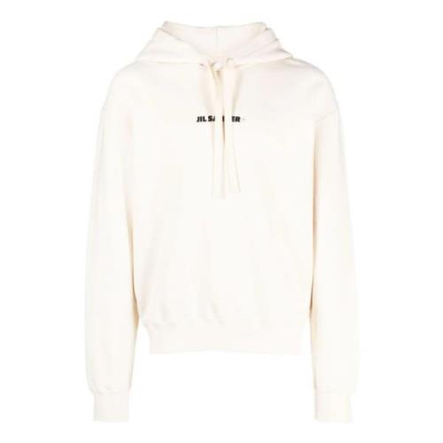 Beige Bomuldssweater med Logo Print