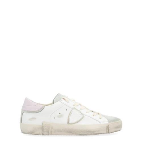 Paris X Hvid og Pink Læder Sneaker