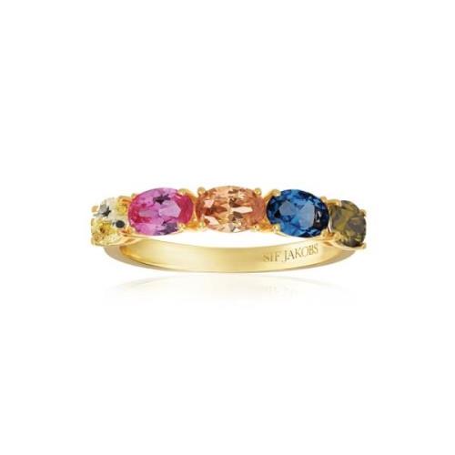 Multifarvet Zirkonia Ellisse Ring