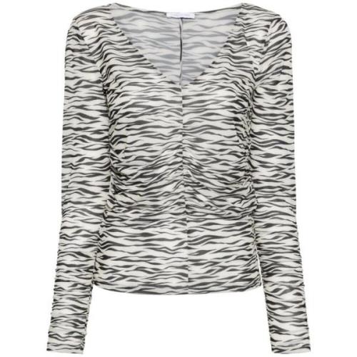 Zebra Print Langærmet T-Shirt