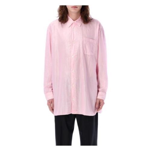Skøn Pink Skjorte med Perlemorsknapper