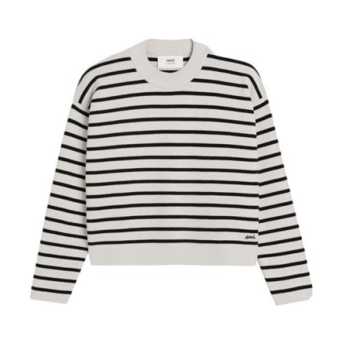 Stribet Bomuld-Uld Sweater