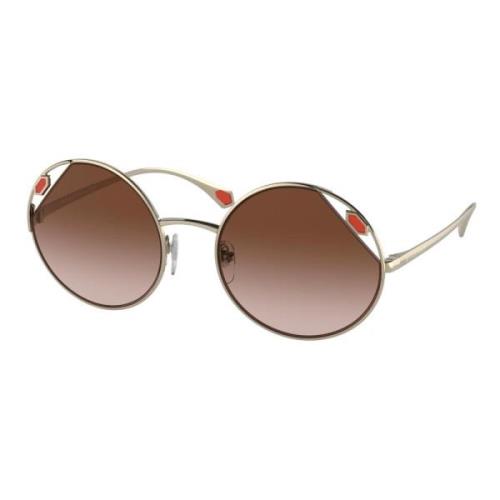 SERPENTI Sunglasses in Pale Gold/Brown Shaded