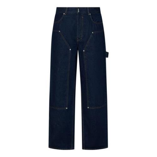 Indigo Blå Carpenter Jeans med Metalnitter