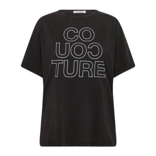 Cocouture Acidcc Outline Oversize Tee Toppe T-Shirts 33058 96-Black