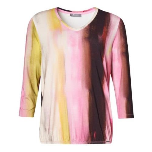 Keli V-Hals Vandfarve Print T-Shirt