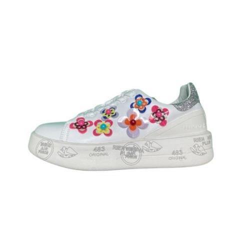 Hvide og grå blomstersneakers