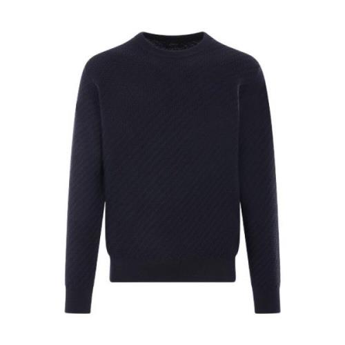 Navyblå Bomuld Silke Cashmere Sweater