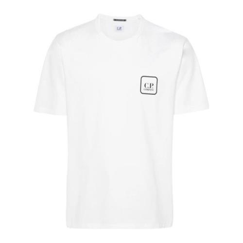 Hvid Rund Hals Trykt T-shirt